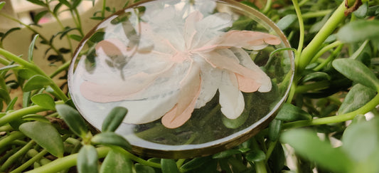 White and Pink flower luxe coasters