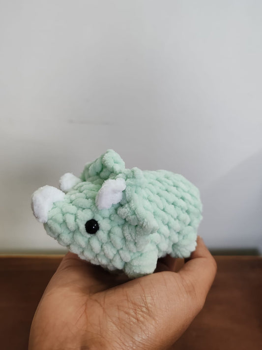 Triceratops plushie, baby dinosaur soft toy