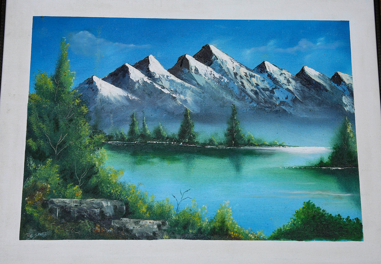 Mountain Landscape paiting, knife oil painting, north India landscape
