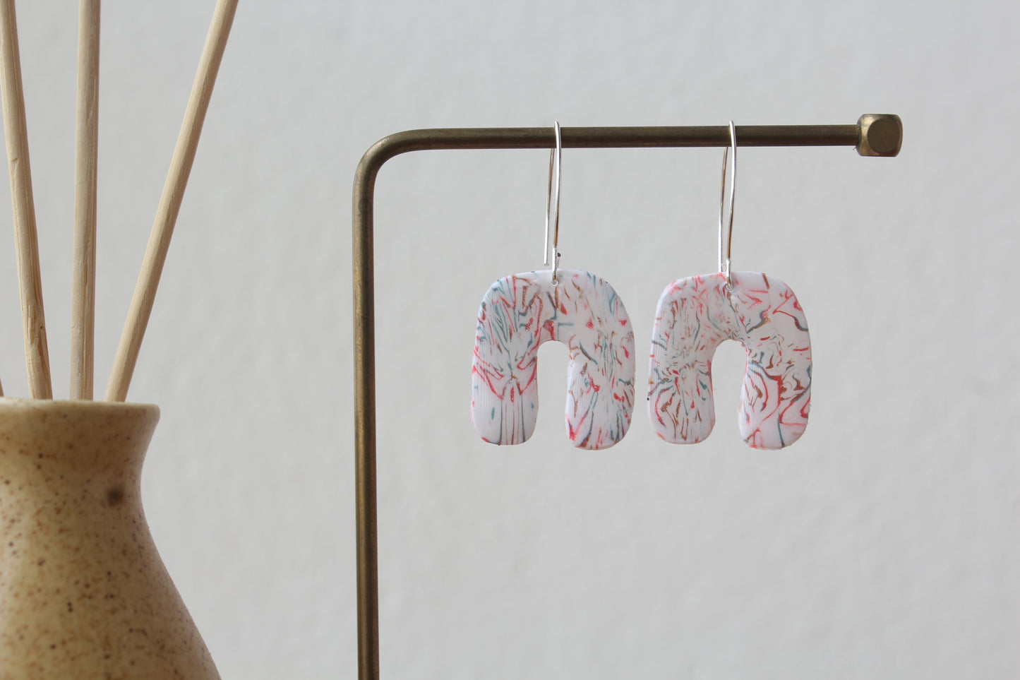 Candy cane arches earrings handmade