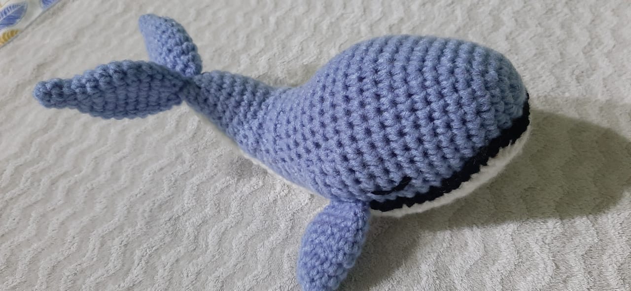 Crochet Whale soft toy, plushy