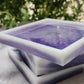 Lilac and White square luxe coasters