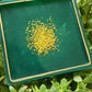 Teal Blue with Golden Sparkle luxe coasters