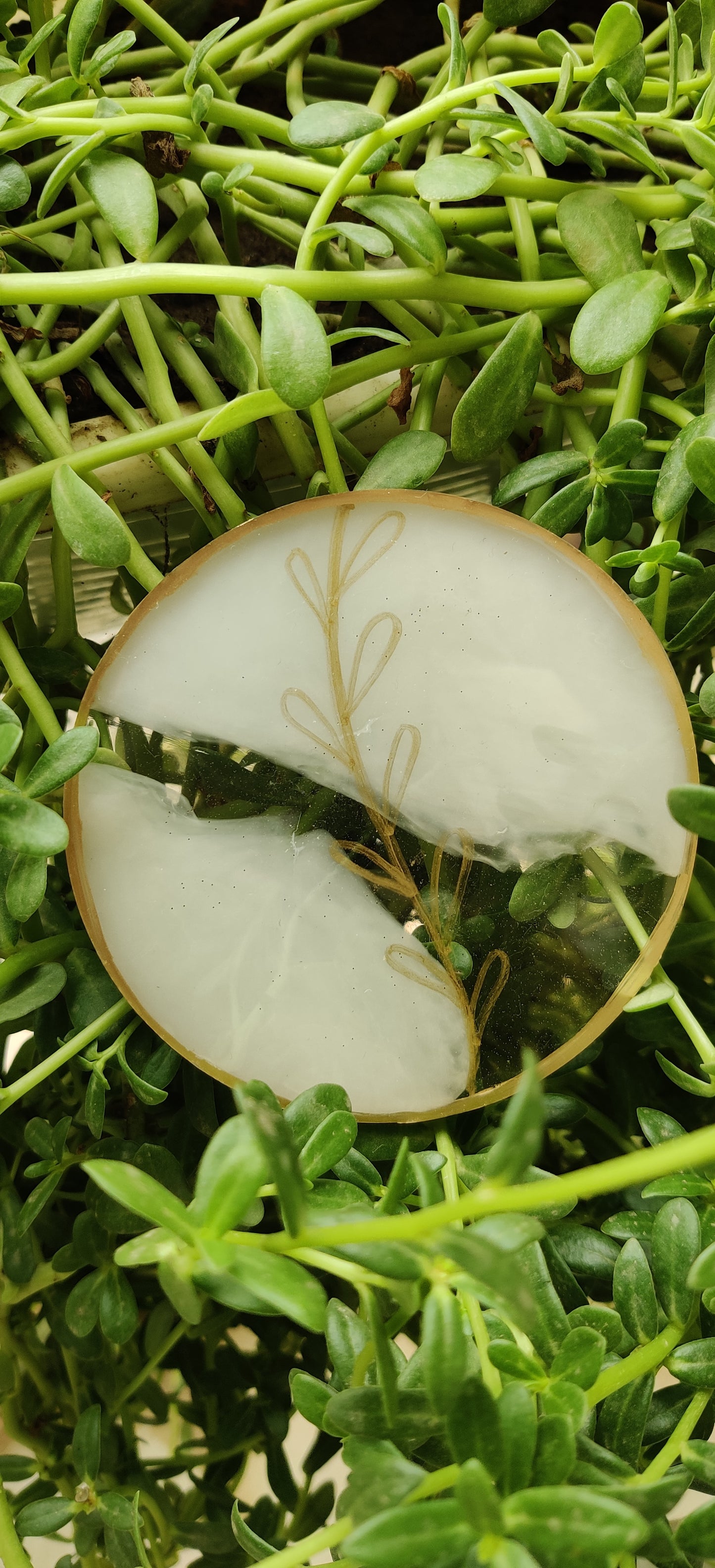 White and Gold Leaf Luxe coasters