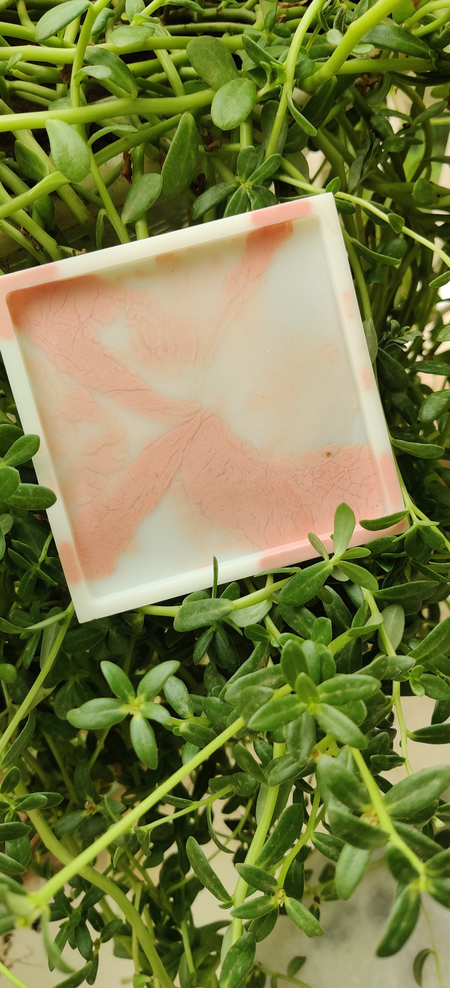 White and Pink Marble effect coasters