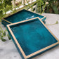 Teal Square luxe coasters