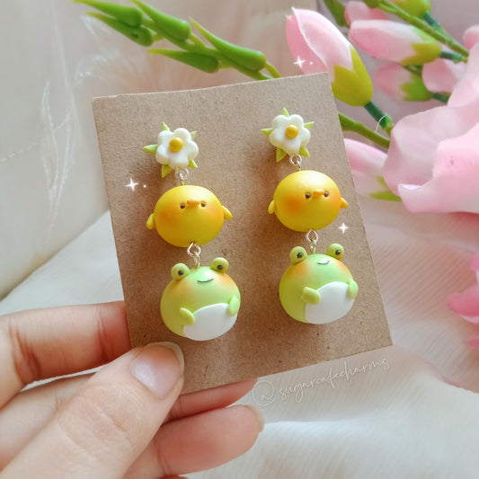 Duck and Frog Earrings
