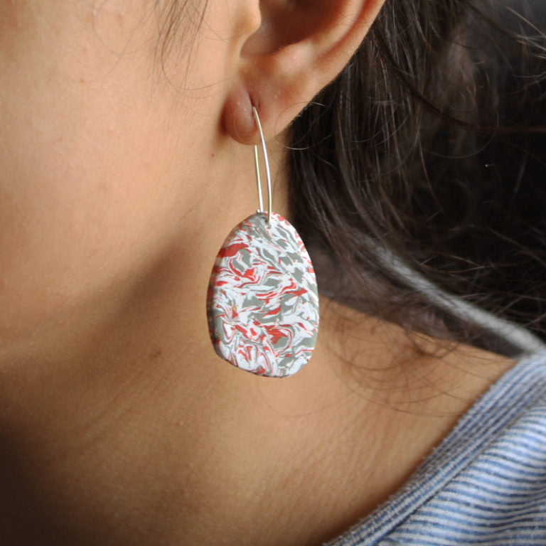 Mosaic organic earrings danglers