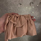 Dusty rose coin purse (small purse with a bow), handmade satin bag, clutch