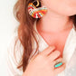 Macrame hoops, earrings, multicolour