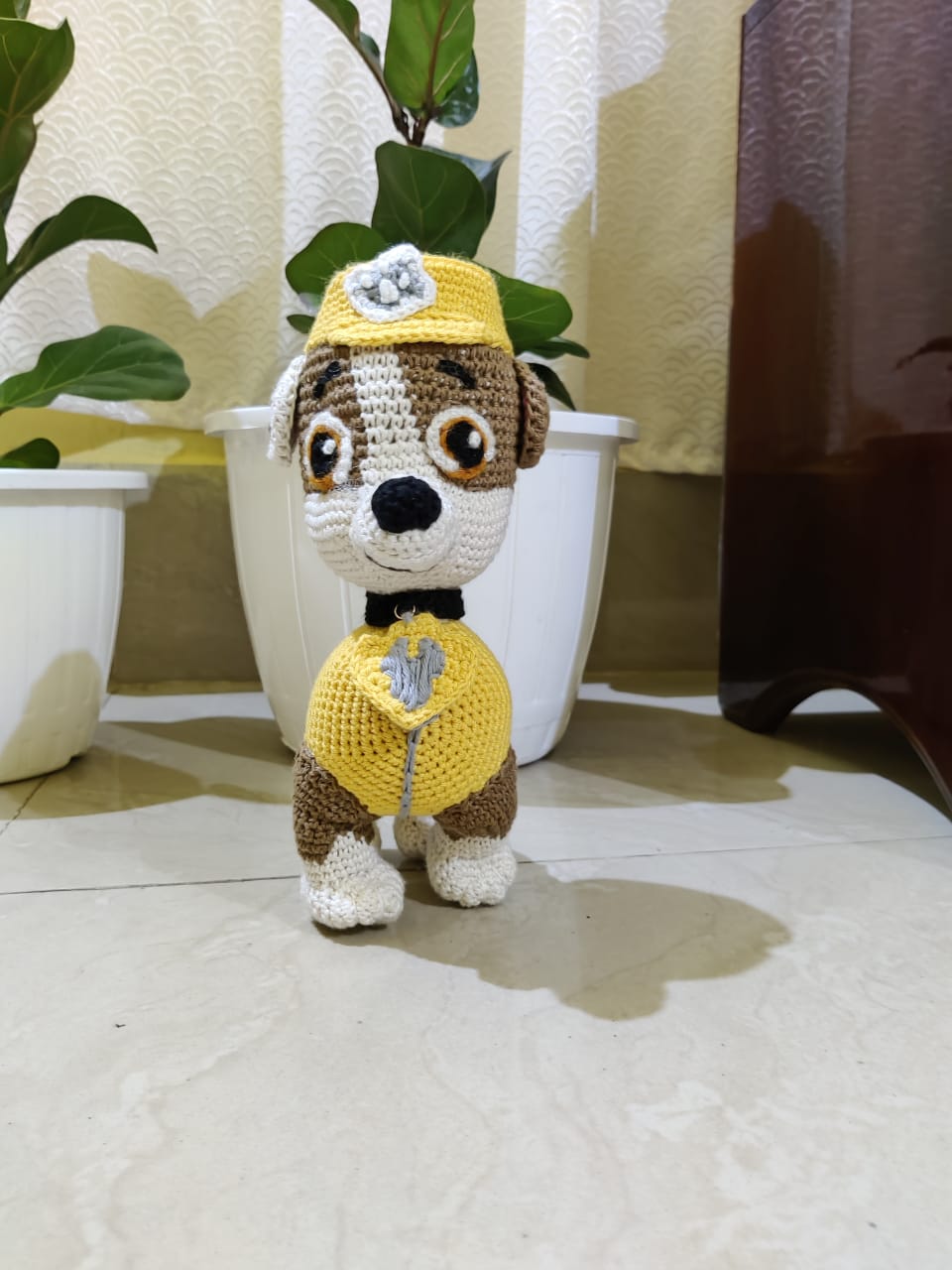 Rubble plushy Paw Patrol handmade doll dog puppy soft toy