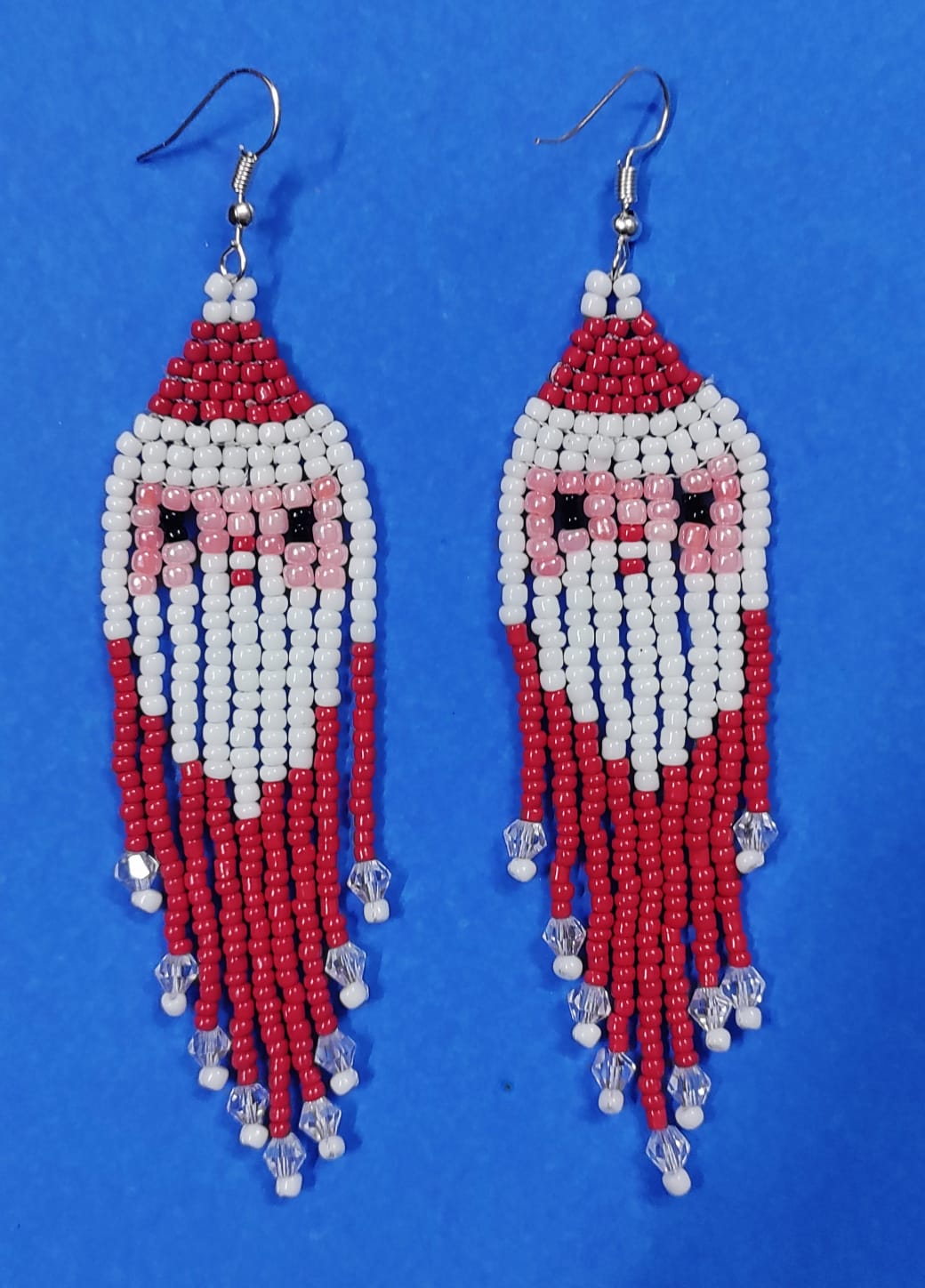 Santa Claus seed bead earrings danglers