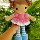 Doll with pigtails plushy, soft toy