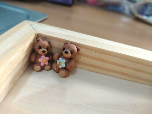 Miniature bear figure keychain